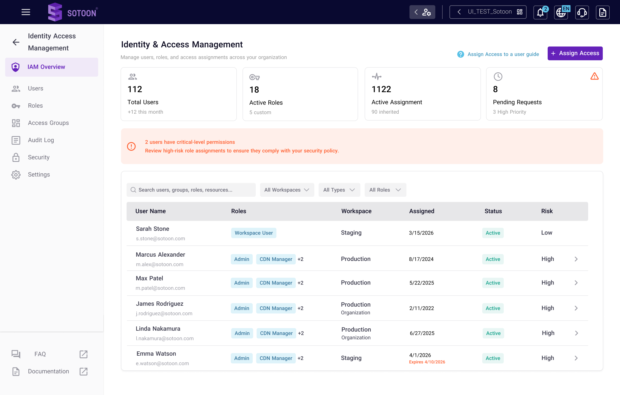 Redesigned Sotoon IAM experience