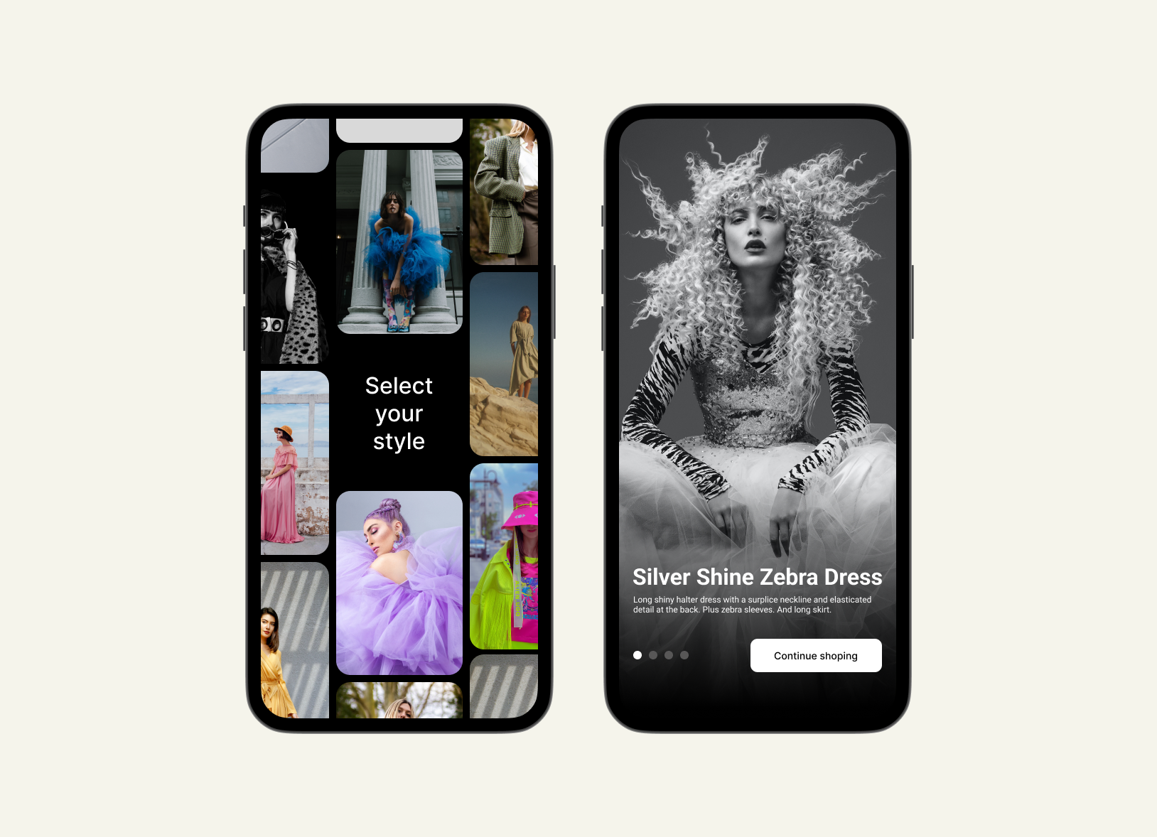 Fashion app design concept