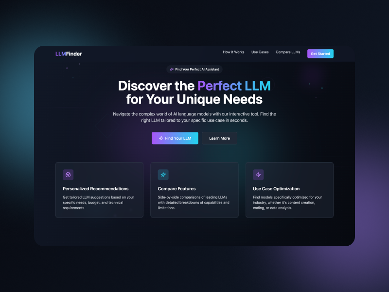 LLM finder design concept